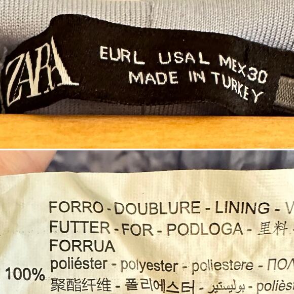 ZARA Satin Wrinkle Midi Shift Dress Lavender Blue Size US Large Party - Picture 6 of 6